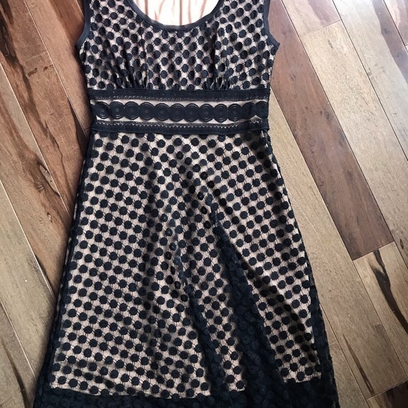 Max Studio Black Lace Overlay Dress XS EUC - Picture 2 of 7